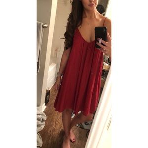 Textured lovestich swing dress